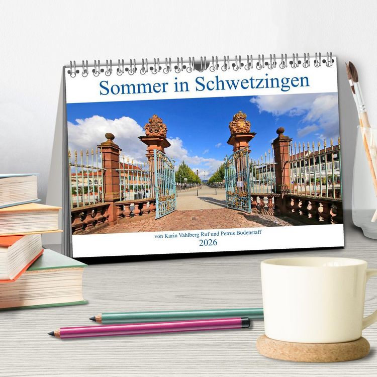 Produktbild: Sommer in Schwetzingen von Karin Vahlberg Ruf und Petrus Bodenstaff (Tischkalender 2026 DIN A5 quer), CALVENDO Monatskalender