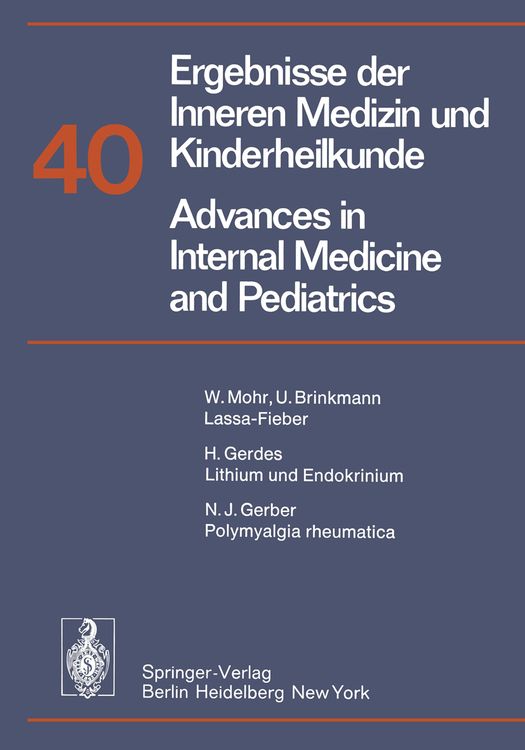 Produktbild: Ergebnisse der Inneren Medizin und Kinderheilkunde / Advances in Internal Medicine and Pediatrics