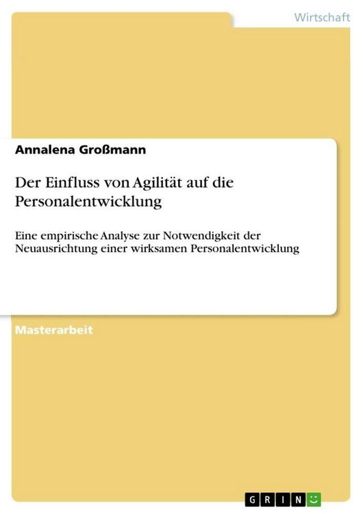 Produktbild: Der Einfluss von Agilit&auml;t auf die Personalentwicklung
