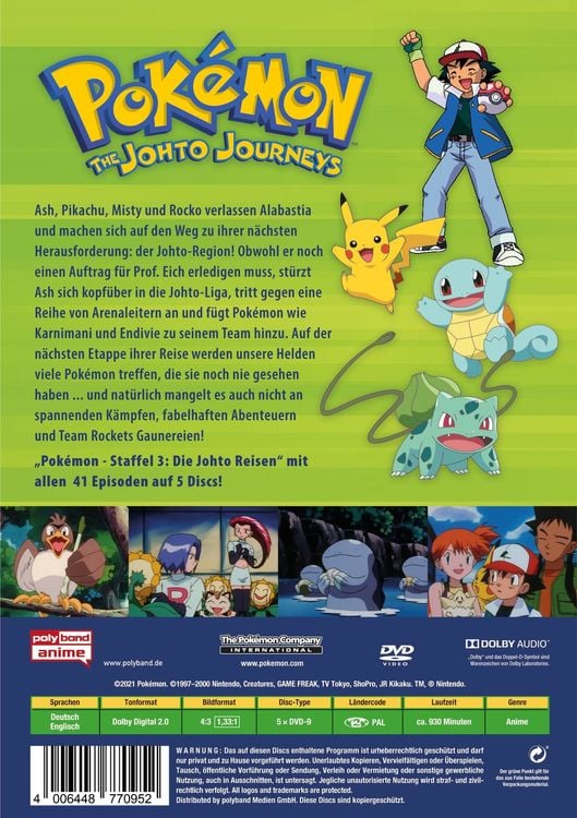 Produktbild: Pokémon - Staffel 3: Die Johto Reisen [5 DVDs]