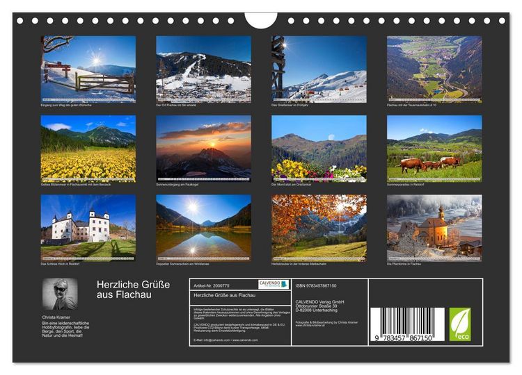 Produktbild: Herzliche Gr&uuml;&szlig;e aus Flachau (Wandkalender 2026 DIN A4 quer), CALVENDO Monatskalender