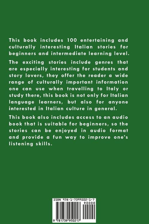 Produktbild: 100 Italian Short Stories for Beginners Learn Italian with Stories with Audio