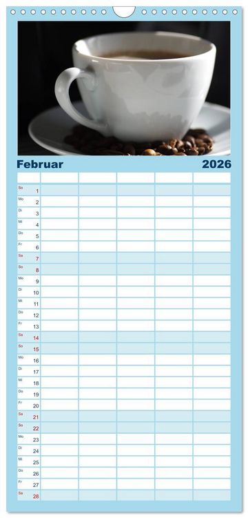 Produktbild: Familienplaner 2026 - Kaffee-Pause Terminkalender mit 5 Spalten (Wandkalender, 21 x 45 cm) CALVENDO