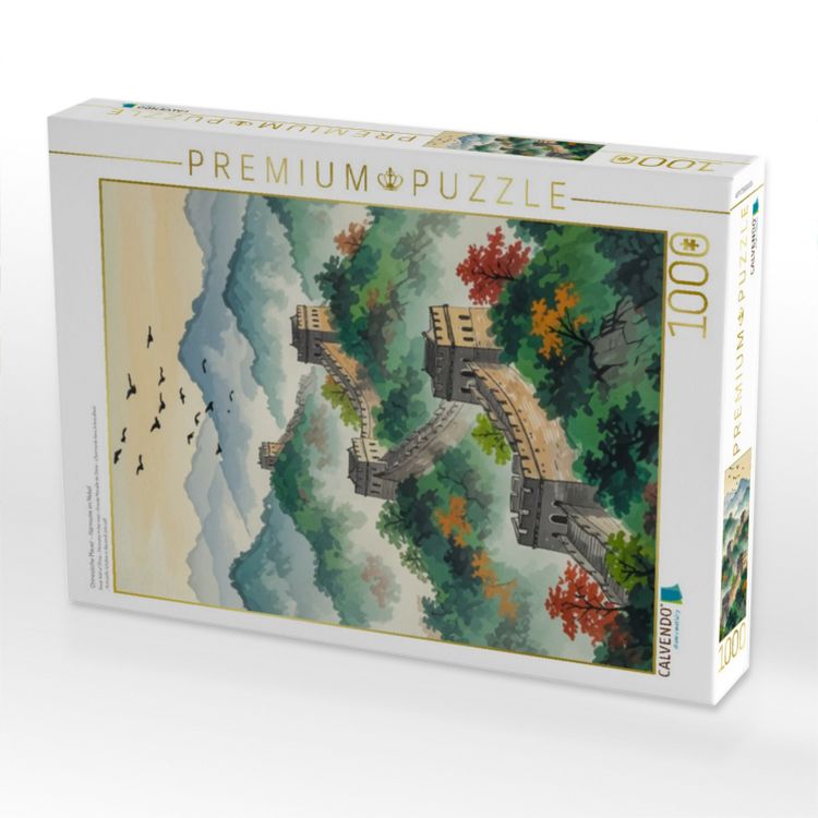 Produktbild: CALVENDO Puzzle Chinesische Mauer - Harmonie im Nebel | 1000 Teile Lege-Gr&ouml;&szlig;e 64x48cm Foto-Puzzle f&uuml;r gl&uuml;ckliche Stunden