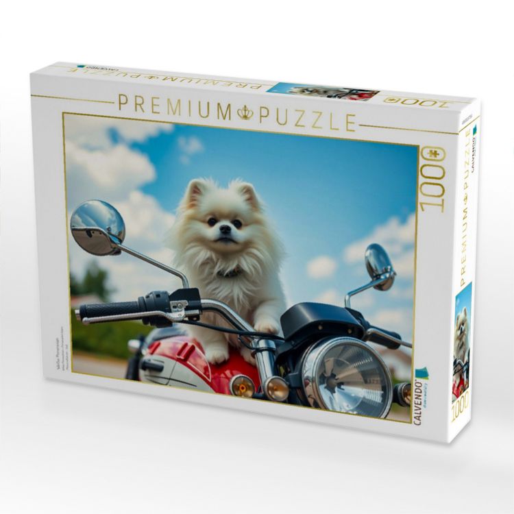 Produktbild: CALVENDO Puzzle Wei&szlig;er Pomeranian | 1000 Teile Lege-Gr&ouml;&szlig;e 64x48cm Foto-Puzzle f&uuml;r gl&uuml;ckliche Stunden
