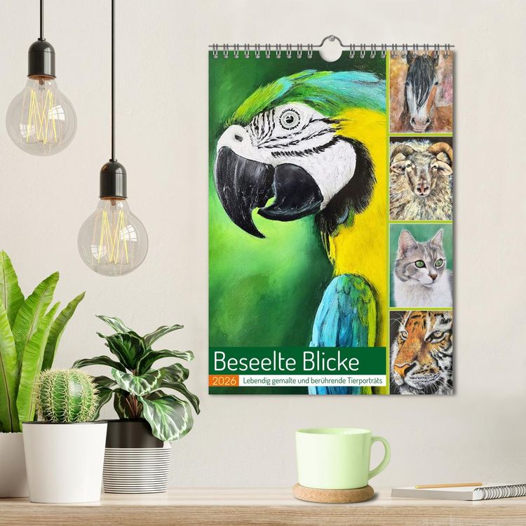 Produktbild: Beseelte Blicke - Lebendig gemalte und ber&uuml;hrende Tierportr&auml;ts (Wandkalender 2026 DIN A4 hoch), CALVENDO Monatskalender