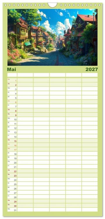 Produktbild: Familienplaner 2027 - Spaziergang durch Anime Welten mit 5 Spalten (Wandkalender, 21 x 45 cm) CALVENDO