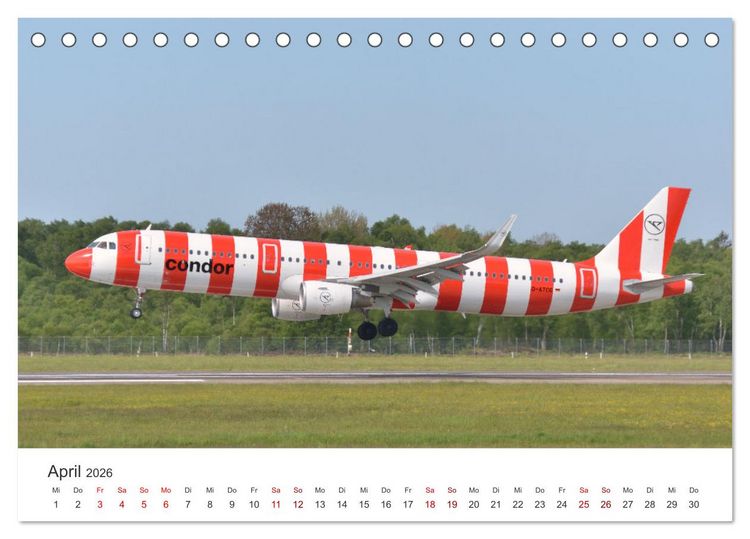 Produktbild: Flugzeugimpressionen auf dem Flughafen (Tischkalender 2026 DIN A5 quer), CALVENDO Monatskalender