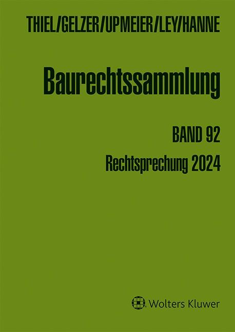 Produktbild: Baurechtssammlung. Rechtsprechung des Bundesverwaltungsgerichts,... / Baurechtssammlung Band 92