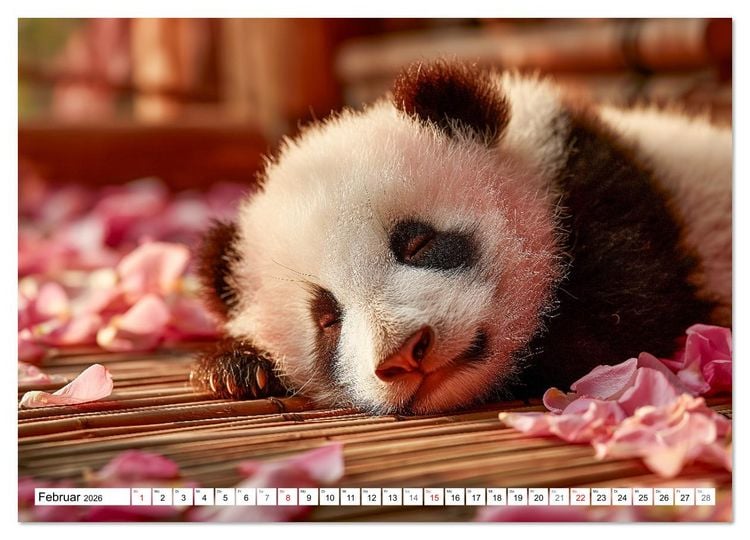Produktbild: GUTE NACHT - Schlafende Tiere, traumhaft sch&ouml;n (hochwertiger Premium Wandkalender 2026 DIN A2 quer), Kunstdruck in Hochglanz