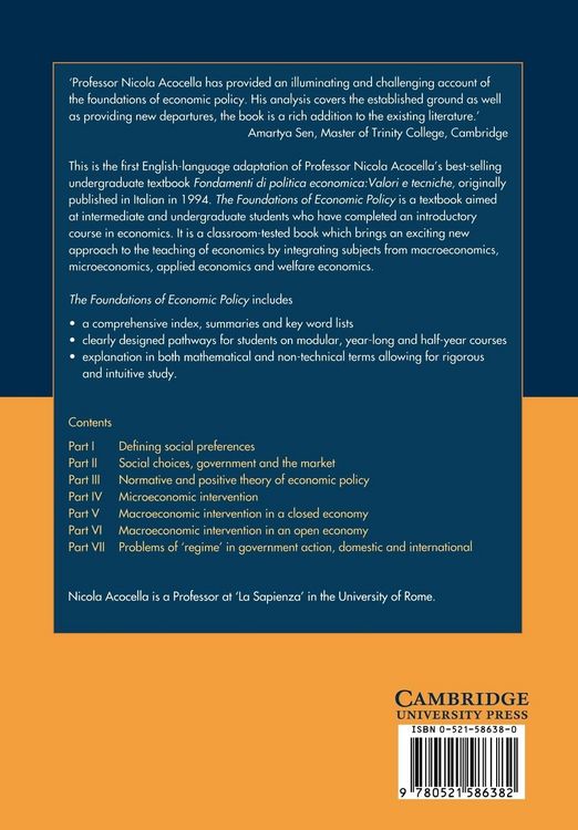 Produktbild: The Foundations of Economic Policy