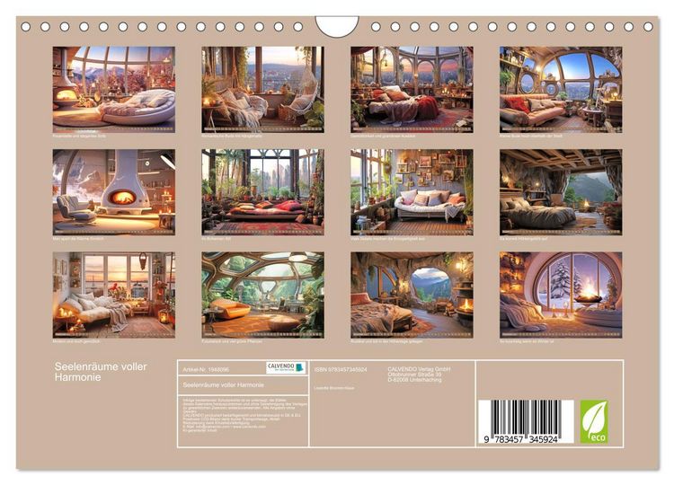 Produktbild: Seelenr&auml;ume voller Harmonie (Wandkalender 2026 DIN A4 quer), CALVENDO Monatskalender