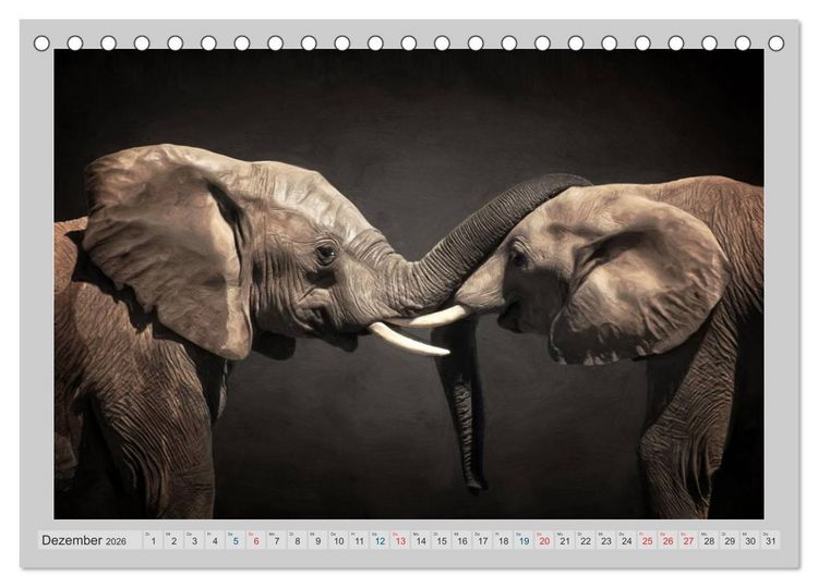 Produktbild: Elefanten - Portraits der besonderen Art (Tischkalender 2026 DIN A5 quer), CALVENDO Monatskalender