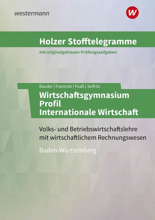 Produktbild: Holzer Stofftelegramme Baden-W&uuml;rttemberg &ndash; Wirtschaftsgymnasium