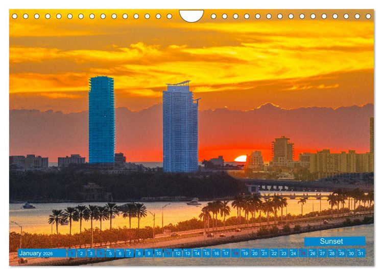 Produktbild: Colorful Miami (Wall Calendar 2026 DIN A4 landscape), CALVENDO 12 Month Wall Calendar
