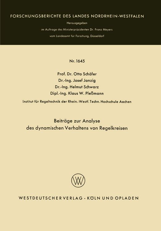 Produktbild: Beitr&auml;ge zur Analyse des dynamischen Verhaltens von Regelkreisen