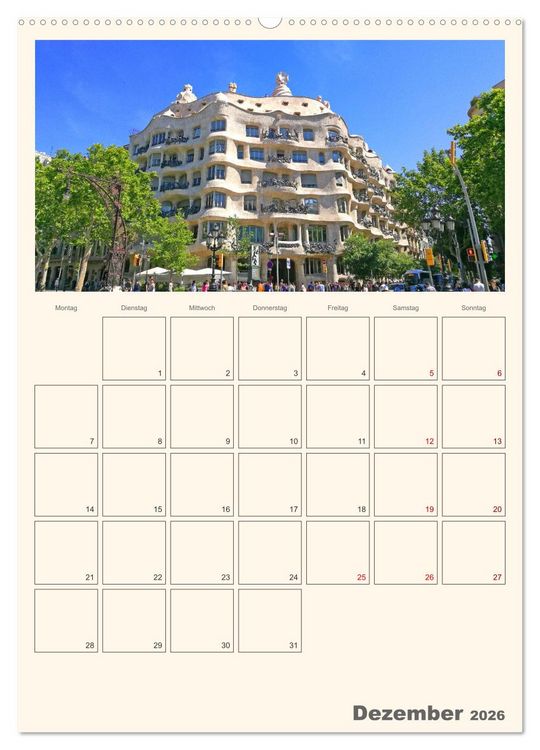Produktbild: Valencia - Barcelona Terminplaner (hochwertiger Premium Wandkalender 2026 DIN A2 hoch), Kunstdruck in Hochglanz