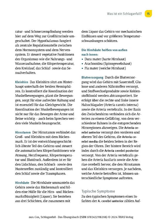 Produktbild: Schlaganfall - Das &Uuml;bungsbuch