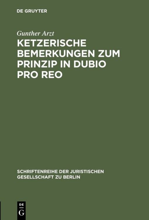 Produktbild: Ketzerische Bemerkungen zum Prinzip in dubio pro reo