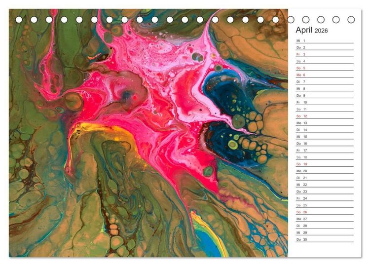 Produktbild: Abstract World - abstrakte Kunst in Acrylflie&szlig;technik (Tischkalender 2026 DIN A5 quer), CALVENDO Monatskalender