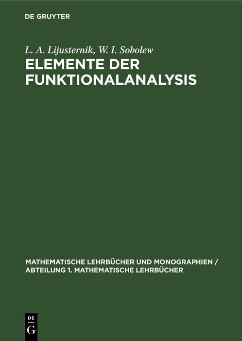 Produktbild: Elemente der Funktionalanalysis