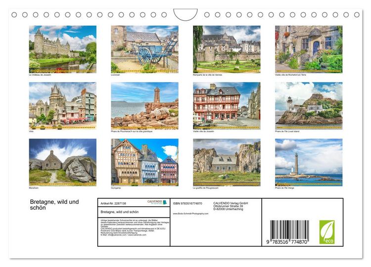 Produktbild: Bretagne, wild und sch&ouml;n (Wandkalender 2027 DIN A4 quer), CALVENDO Monatskalender