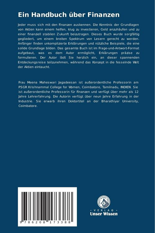 Produktbild: Ein Handbuch &uuml;ber Finanzen