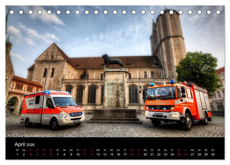 Produktbild: Berufsfeuerwehr Braunschweig (Tischkalender 2026 DIN A5 quer), CALVENDO Monatskalender
