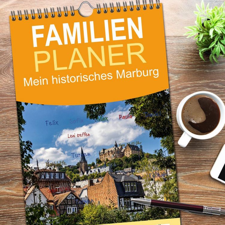 Produktbild: Familienplaner 2026 - Mein historisches Marburg mit 5 Spalten (Wandkalender, 21 x 45 cm) CALVENDO