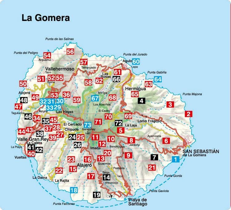 Produktbild: ROTHER Wanderf&uuml;hrer La Gomera. 73 Touren auf der wildesten Insel der Kanaren - die sch&ouml;nsten K&uuml;sten- und Bergwanderungen