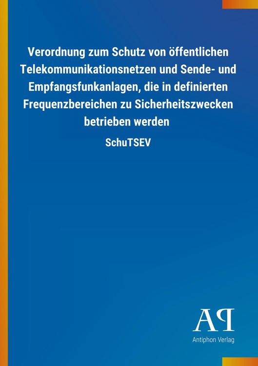 Produktbild: Verordnung zum Schutz von &ouml;ffentlichen Telekommunikationsnet