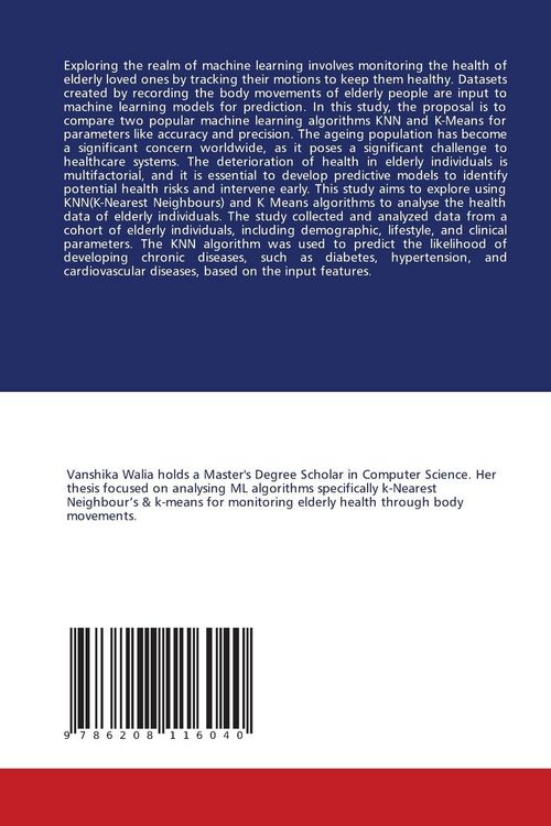 Produktbild: Analyzing Machine Learning Algorithms: KNN & K-Means for Elderly Heal