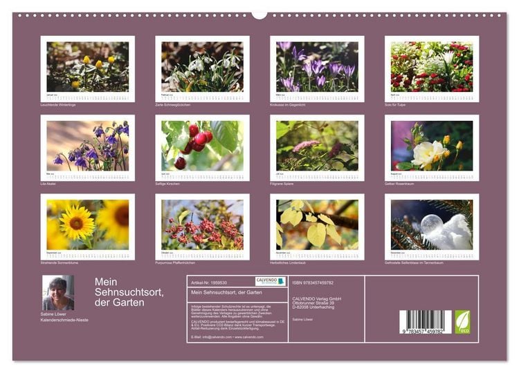 Produktbild: Mein Sehnsuchtsort, der Garten (hochwertiger Premium Wandkalender 2026 DIN A2 quer), Kunstdruck in Hochglanz