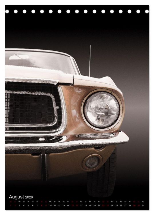 Produktbild: Amerikanische Autos aus den Jahren 1957 bis 1976 Frontansichten (Tischkalender 2026 DIN A5 hoch), CALVENDO Monatskalender
