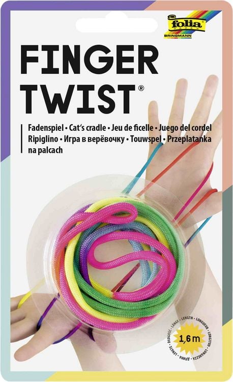 Produktbild: Folia Finger Twist, Fadenspiel 160cm, regenbogen
