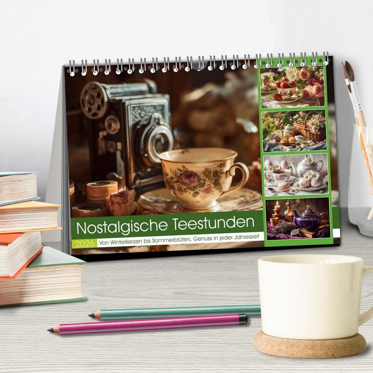 Produktbild: Nostalgische Teestunden (Tischkalender 2026 DIN A5 quer), CALVENDO Monatskalender