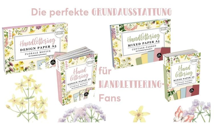 Produktbild: Handlettering Design Paper Block Cottage Dreams A6