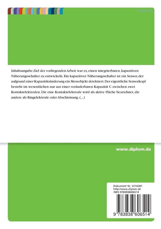 Produktbild: Entwicklung eines Oszillatorschaltkreises mit Schleifenverst&auml;rkungsregelung f&uuml;r kapazitive N&auml;herungssensoren