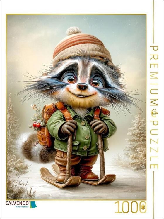 Produktbild: CALVENDO Puzzle Waschb&auml;r Weihnachtsmann | 1000 Teile Lege-Gr&ouml;&szlig;e 64x48cm Foto-Puzzle f&uuml;r gl&uuml;ckliche Stunden