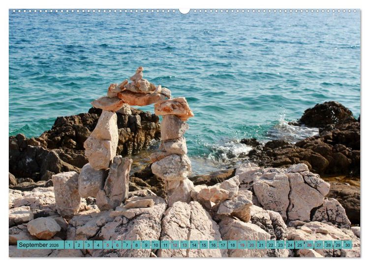 Produktbild: Istrien und Insel Krk - Impressionen eines kroatischen Sommers (Wandkalender 2026 DIN A2 quer), CALVENDO Monatskalender