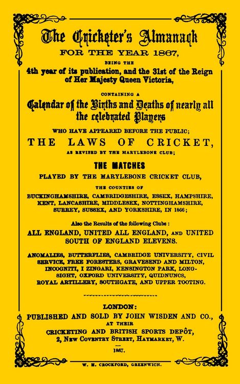 Produktbild: Wisden Cricketers' Almanack 1867