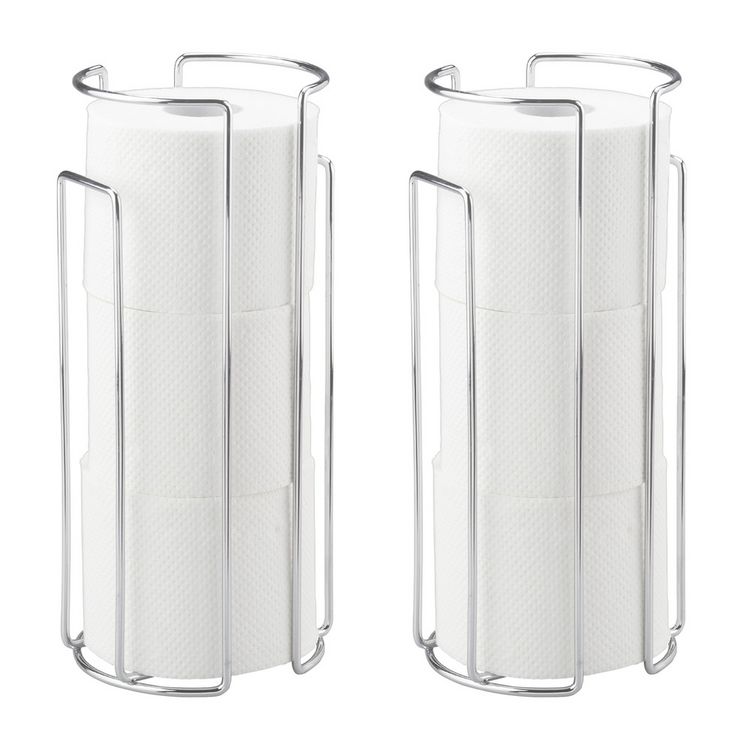 Produktbild: Toilettenpapier-Ersatzrollenhalter Chrom 2er Set, f&uuml;r 3 Rollen