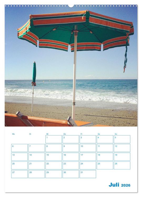 Produktbild: Blauer Ligurien Sommer (hochwertiger Premium Wandkalender 2026 DIN A2 hoch), Kunstdruck in Hochglanz