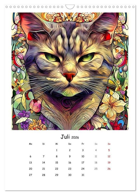 Produktbild: Jugendstil Katzen (Wandkalender 2026 DIN A3 hoch), CALVENDO Monatskalender
