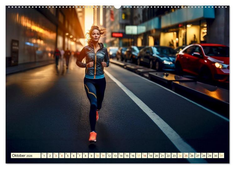 Produktbild: Joggen, gesund laufen (hochwertiger Premium Wandkalender 2026 DIN A2 quer), Kunstdruck in Hochglanz