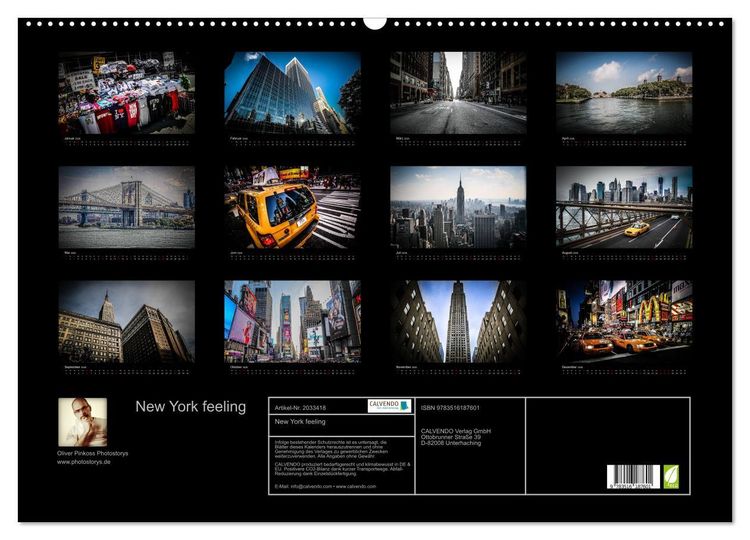 Produktbild: New York feeling (Wandkalender 2026 DIN A2 quer), CALVENDO Monatskalender