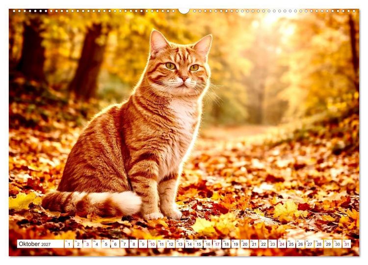 Produktbild: Rote Katzen (hochwertiger Premium Wandkalender 2027 DIN A2 quer), Kunstdruck in Hochglanz