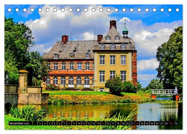 Produktbild: Burgen und Schl&ouml;sser im M&uuml;nsterland (Tischkalender 2026 DIN A5 quer), CALVENDO Monatskalender
