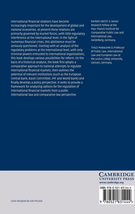 Produktbild: The Regulation of International Financial Markets