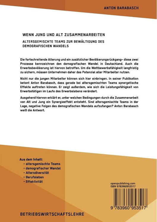 Produktbild: Wenn Jung und Alt zusammenarbeiten. Altersgemischte Teams zur Bew&auml;ltigung des demografischen Wandels